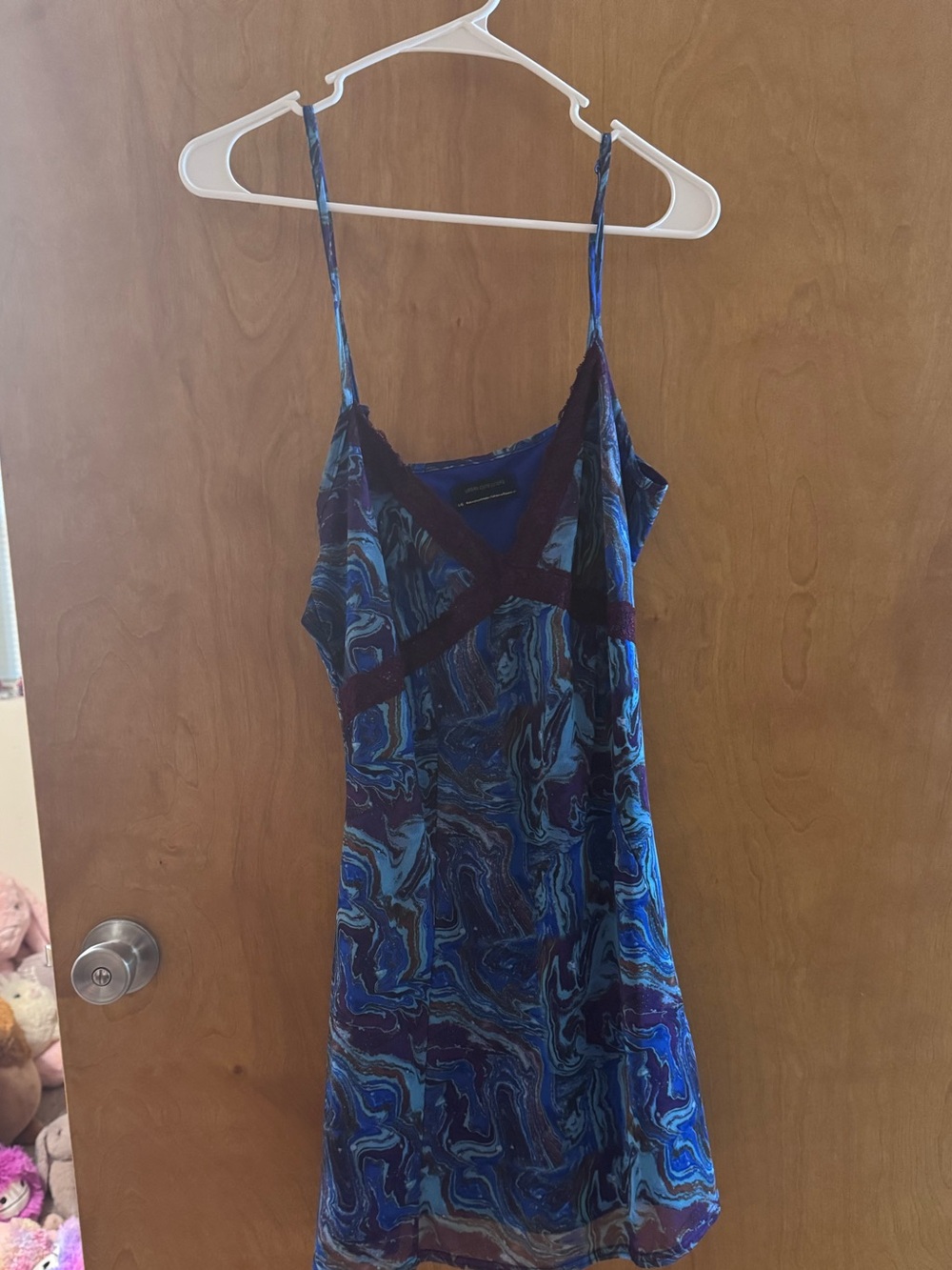 Urban Outfitters Blue Marble Slip Dress